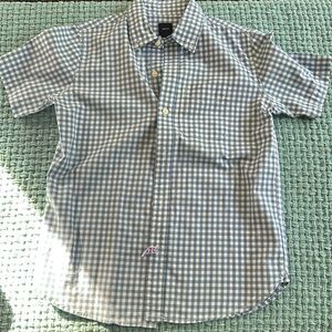 Gap Kids Blue Gingham Button Down Short Sleeved Boys Sz L/10